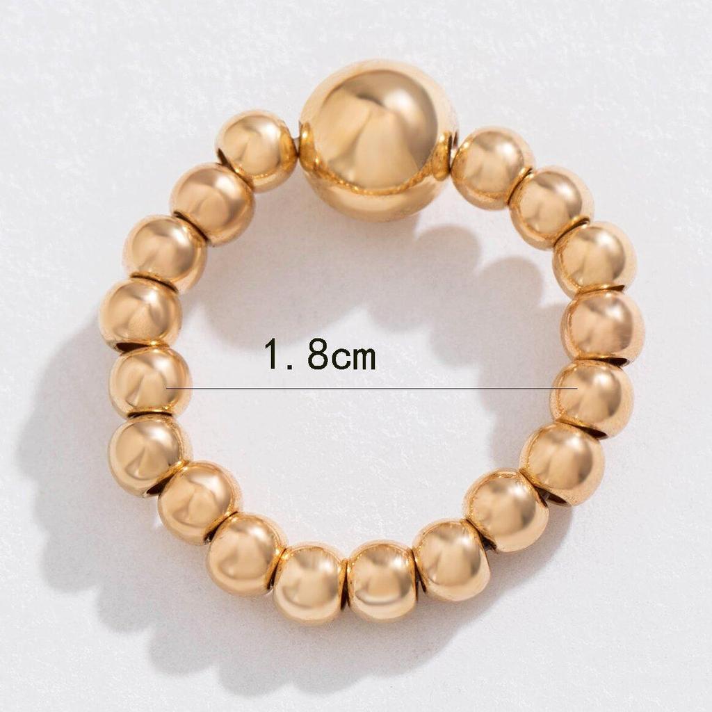 French Style Niche Versatile Bead Index Finger Ring Women's Jewelry Simple Design Imitation Pearl Single Ring Women