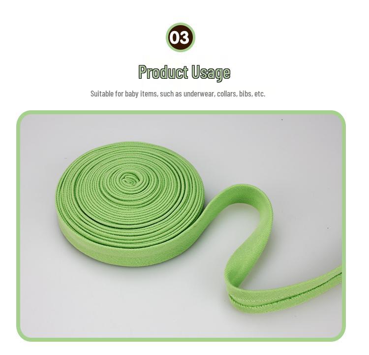 Elastic Cotton Knit Piping Tape for Baby Clothes and No-Iron Decoration