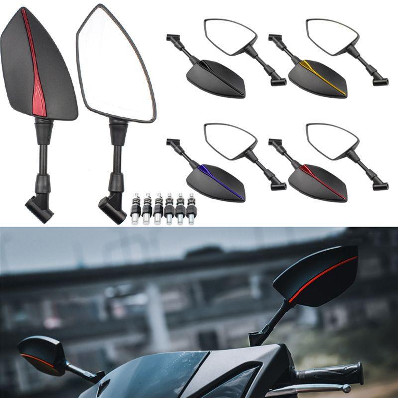 AEE4-Motorcycle Universal 10Mm 8Mm Rearview Mirror Axe Rear View Mirror Side Mirror With 6 Screw