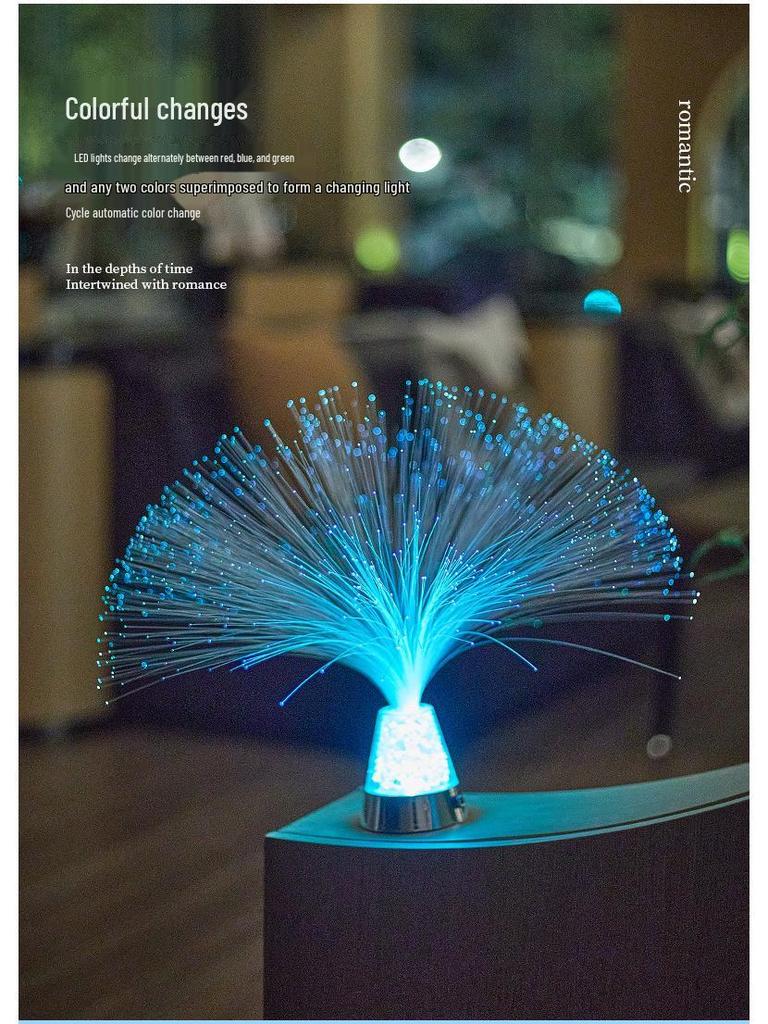 Colorful Fiber Optic Starry Night Bedside Lamp for Bedroom Ambiance