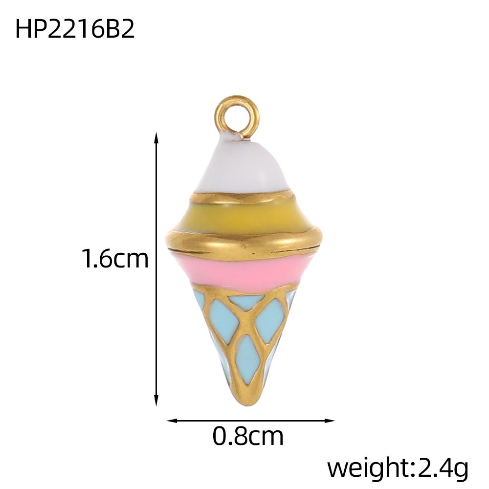 CARLIDANA Personalized Flower Stainless Steel Rabbit Pendant Strawberry Gold Plated Charm ice cream Enamel DIY Accessories