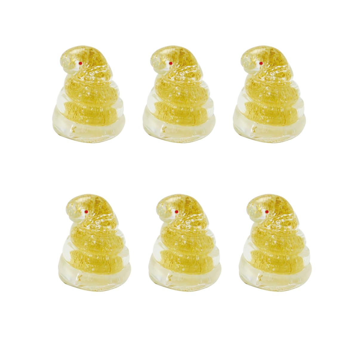 

Золотой лист Зодиак Змея (Общая длина 3,9 см) Милая миниатюрная стеклянная витрина из 6 частей