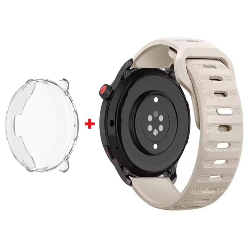 Silikonarmband mit TPU-Hülle für Amazfit Active 2 Sport Atmungsaktiv Ersatz Uhrenarmband