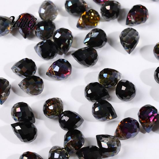 Glass Beads for Jewelry Making Faceted Teardrop Beads, Water Drop Loose Spacer Top Drilled Crystal Vintage Style Sun Catcher, DIY Necklace Bracelet
