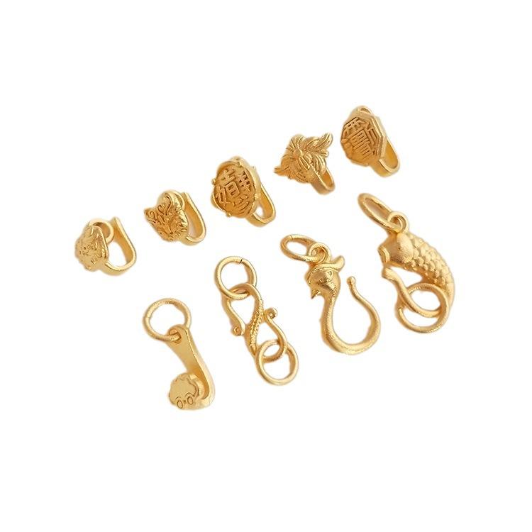 Guld Lyckobringande Djur Ruyi Fiskformad S-krok Lås Smyckesanslutning Armband