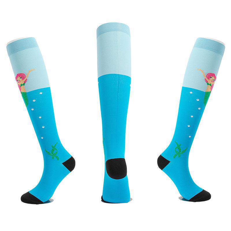 Unisex Outdoor Compression Sports Socks: Elastic, Knee-High, for Cycling & Fitness