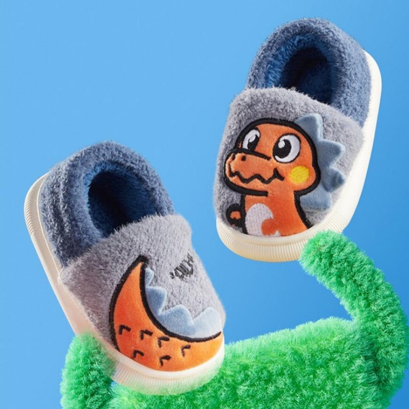 Children's Warm Cotton Shoes Winter Heel Thick Slippers
