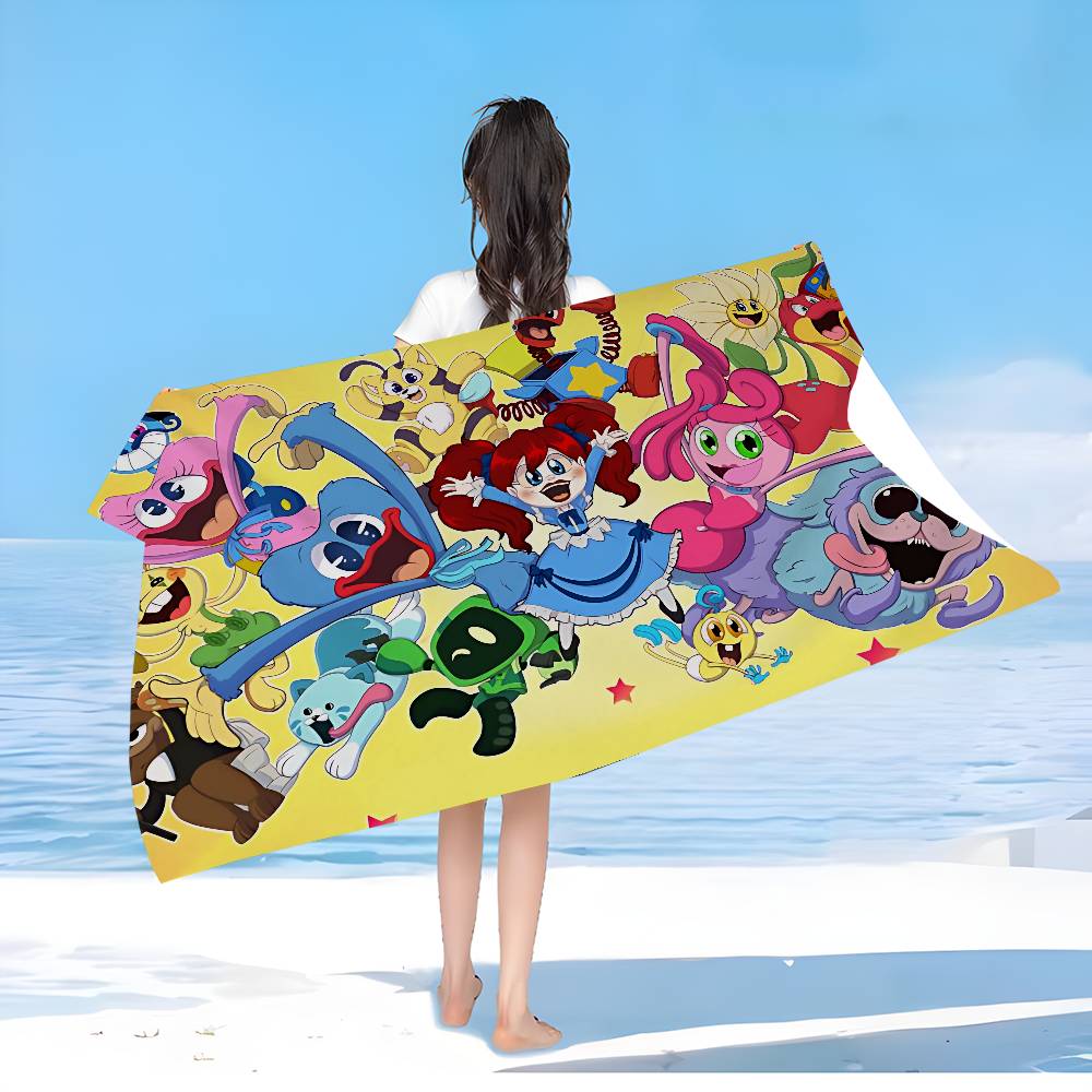 Asciugamano da Spiaggia Stampato in Microfibra Gioco Poppy-p-playtimes Arrampicata su Montagna Yoga Spiaggia Nuoto Corsa Assorbente Morbido Asciugamano