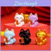Adorable Resin Lucky Cat Figurines For Car Desktop Decor In Multiple Colors Cute Lucky Cat Resin Craft For Diy Decoration