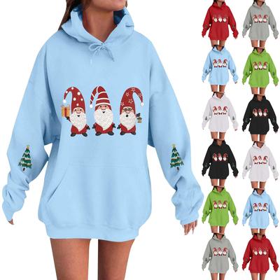 Damen Modisches Lässiges Kapuzen-Langarm-Sweatshirt mit Aufdruck