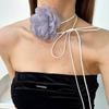 Vintage Big Flower Choker Necklace for Women Gifts Elegant Lace-up Rope Chain Necklace Fashion Jewelry Accessories