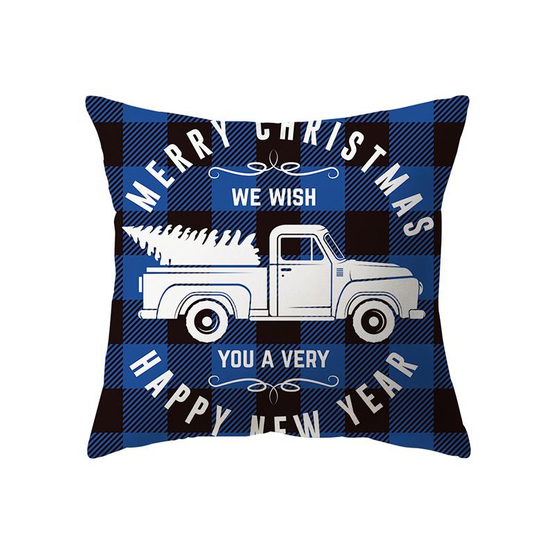 Christmas Theme Printed Pattern Cushion Cover Home Living Room Sofa Decoration Square Polyester Pillow Pillow Cover