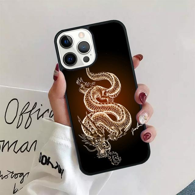 Retro Chinese Dragon Totem Coque Shell For iPhone 17 Air 15 16 14 13 12 Pro Max 11 Pro Max Plus Phone Case Cover