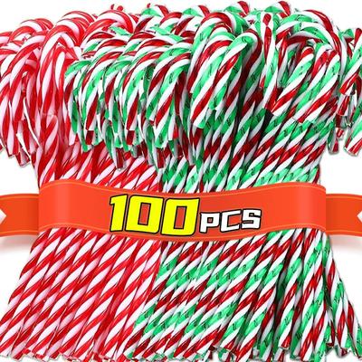 Acrylic Christmas Candy Canes Hanging Pendants Creative Twisted Crutch Xmas Tree Ornaments New Year Party Home Decor Wholesale