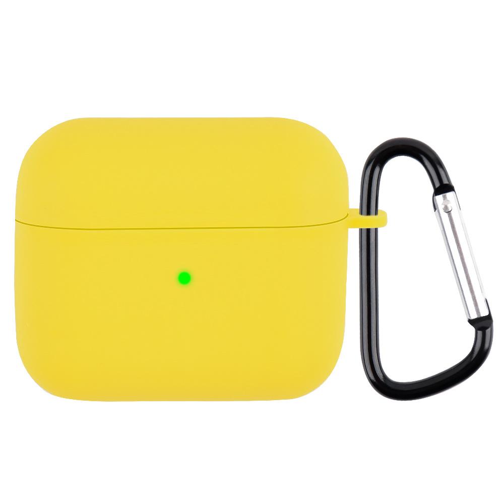 Suitable for AirPods 3 Silicone Solid Color Buckle Earphone Cover Anti-drop Non-slip Protective Cover Portable Soft Case