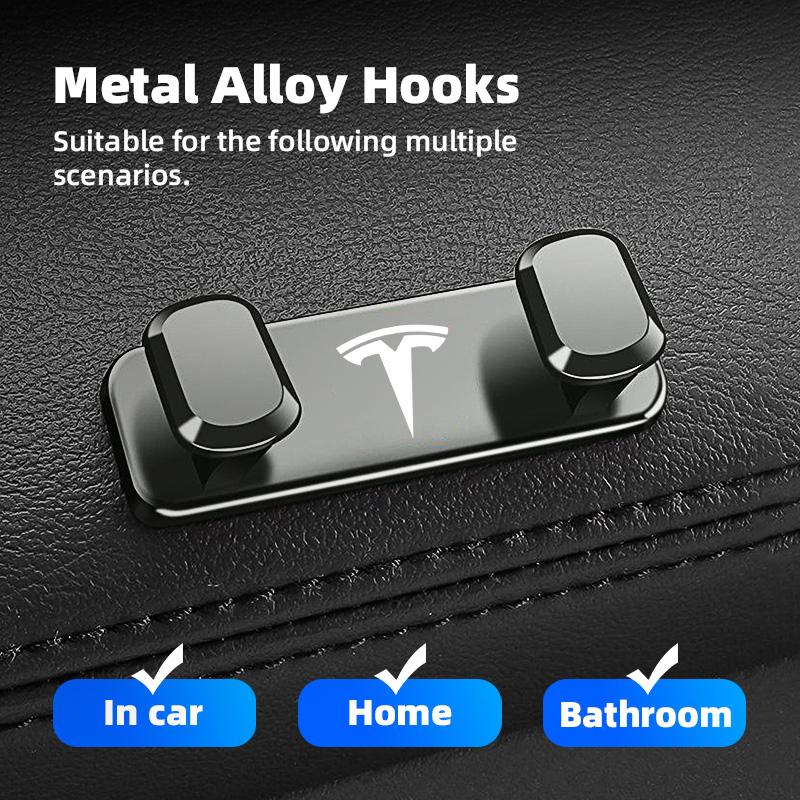 CYM5 Metal Alloy Car Hook Styling Hooks Interior Storage Accessories For Tesla Model-Y Model-3 Model-X Model-S Cybertruck Roadster