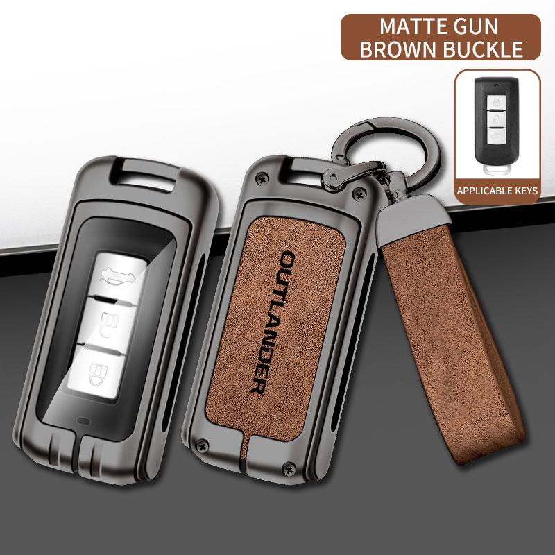 

Zinc Alloy Car Key Cover Case Holder Shell Protector for Mitsubishi Outlander Remote Key Bag Buckle Keychain Auto Accessories