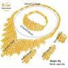 Indian Dubai Sand Gold Jewelry Set: Necklace, Bracelet, Ring & Earrings for Bridal Wedding.