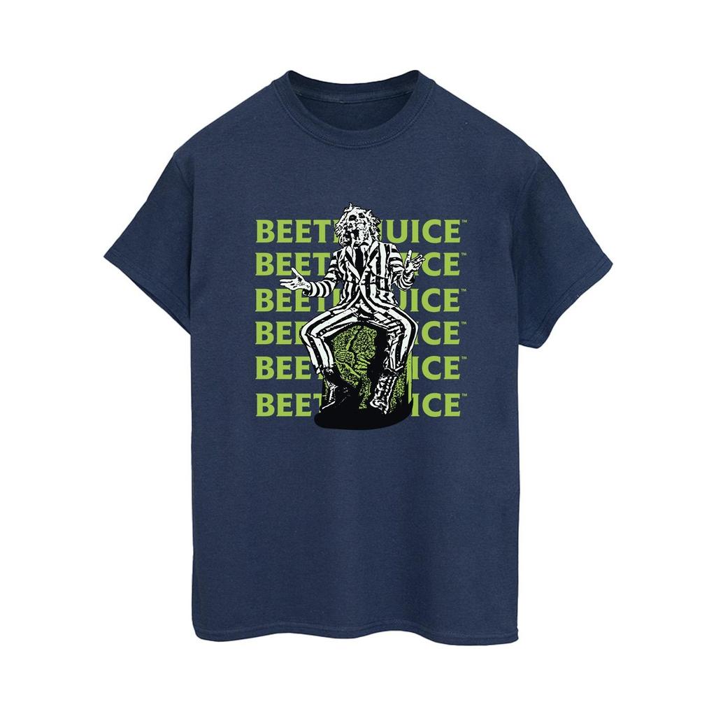 Beetlejuice Womens/Ladies Pose Repeat Logo Boyfriend T-Shirt