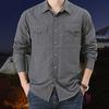 Outdoor Shirt Long Sleeve Pure Color Soft Wear-resistant Men Shirt Climbing Clothes