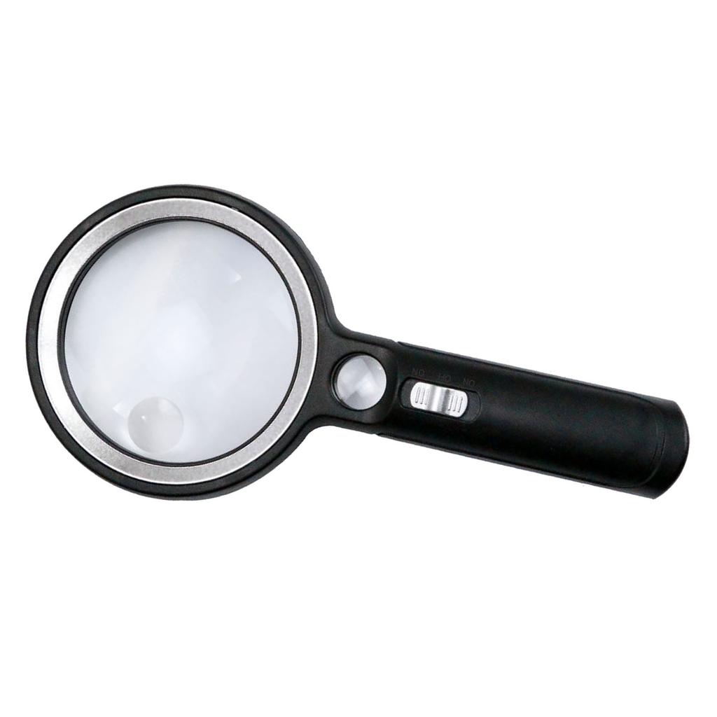 Magnifying Glass 5X 13X 20X Handheld Magnifier UV Light with 30pcs LED for Rding Inspection
