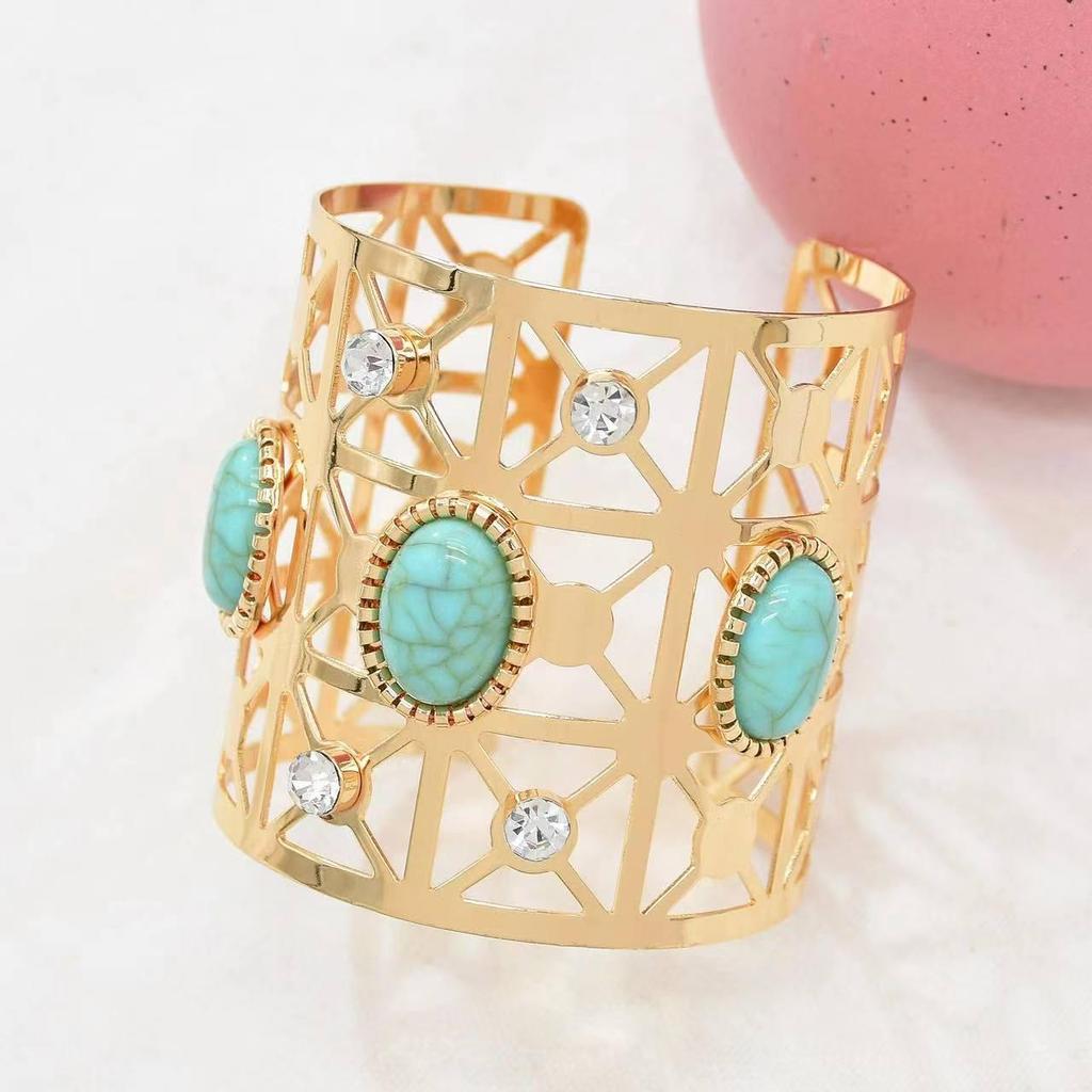 Dunhuang Dance Turquoise Fairy Bracelet - Hollowed Bangle with Unique Personality