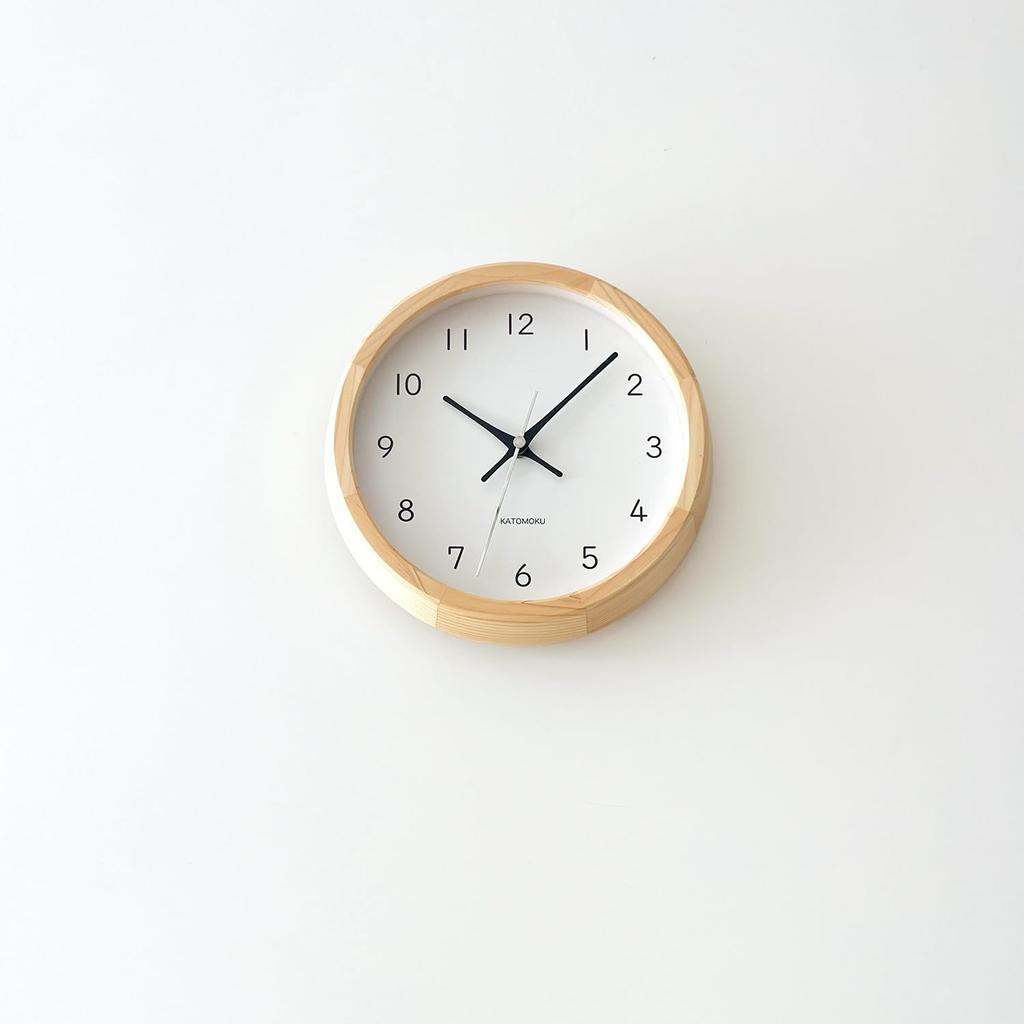 KATOMOKU Muku Clock 13 Hinoki Wall Clock, 20 cm, km-130HI