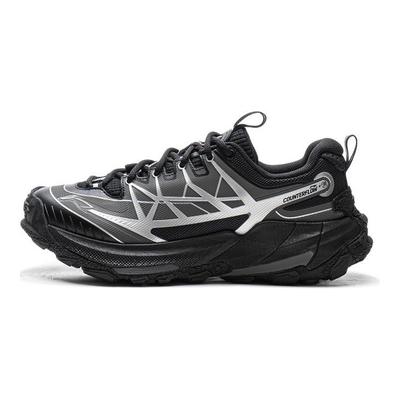 Li Ning CF Su Yi Jie 2 Outdoor-Sportarten Bequeme Stoßdämpfung Rebound Low Top Wanderschuhe Unisex Wanderschuhe Schwarz Silber AHTV039-2