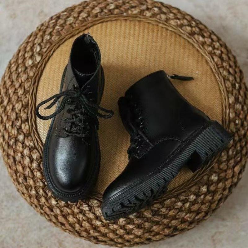 

Martin boots women s autumn new small thick-soled soft-soled piled high and thin single boots 35 чёрный