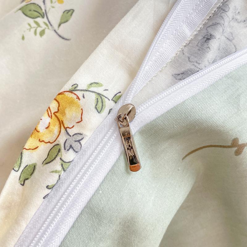 Fresh White Flowers 100% Cotton Duvet Cover Botanical Floral Pattern Quilt Cover with Zipper Queen King Bedding for All Season