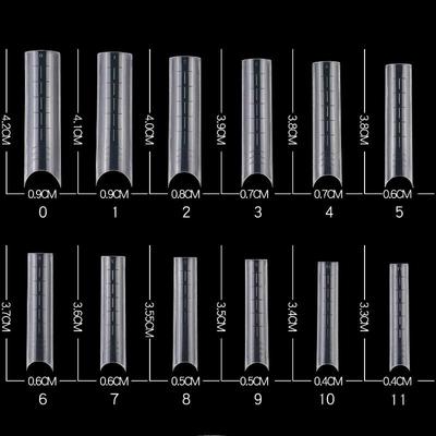 120 Stück Nagelverlängerung, falsche Nagelspitzen, transparent, halbe Abdeckung, zum Aufdrücken der Nägel, Acryl-Fake-Spitzen, 12 Größen, XL, C-Kurve, lange Nail-Art-Spitze
