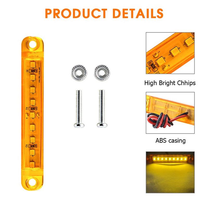 Truck Side Light Warning Car Light 12V24V Wide Voltage 9 Led Truck Side Light Signal Light Show Width Light