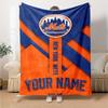 Name Custom New York Mets Print Flannel Blanket High Quality Warm Comfortable Cover for All Seasons Perfect for Gifts Home Decor