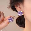Paarse Bloemblaadjes Elegante Oorbellen - Uniek, High-End Design Sieraden