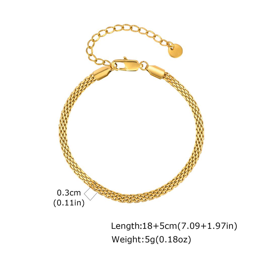 3/8mm Mesh Strap Chain Bracelet for Men Boys,Stylish Stainless Steel Adjustable Wristband,Simple Minimalist Jewelry Gift
