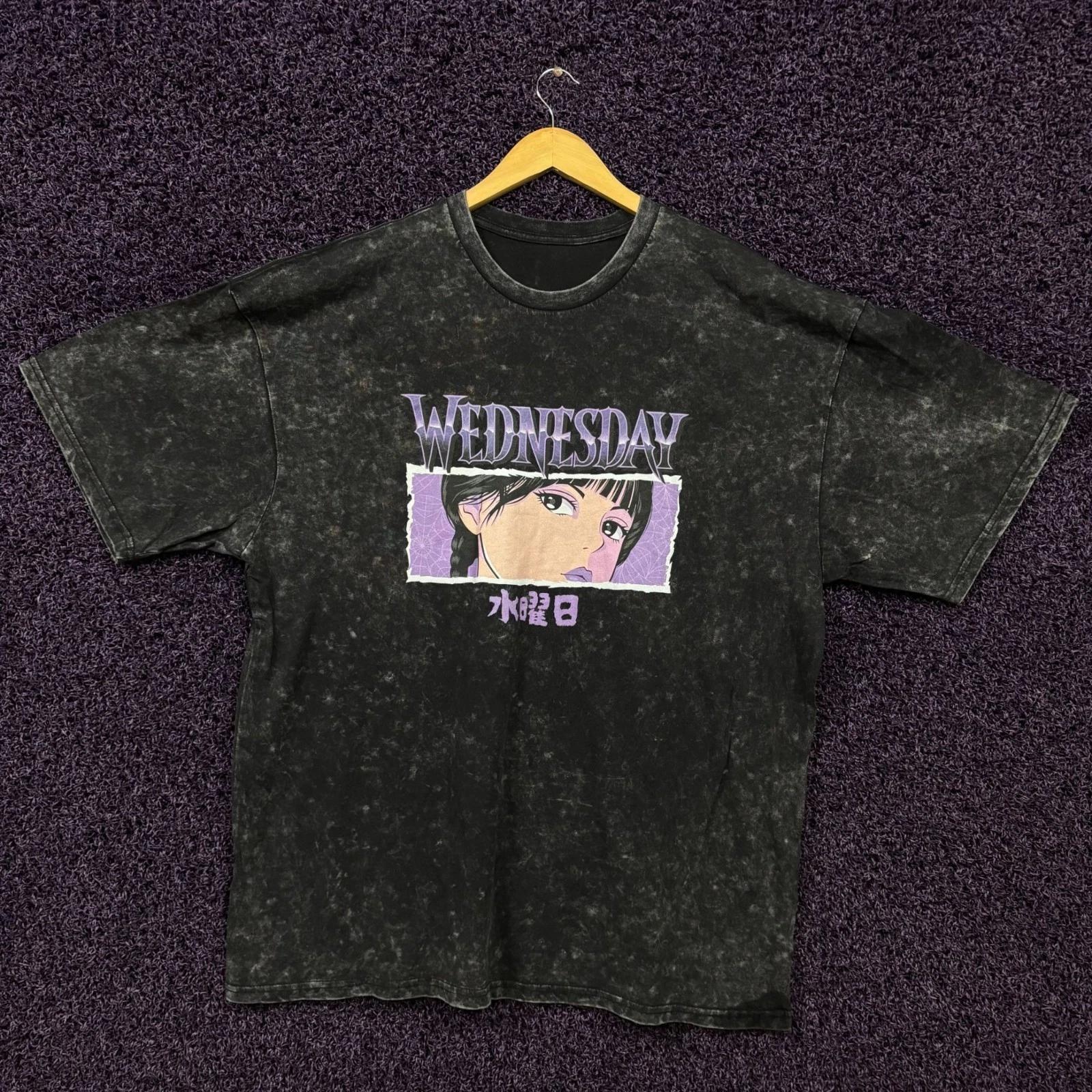 Jenna Ortega s Wednesday Anime Style Mineral Wash T-Shirt Size 2XL L