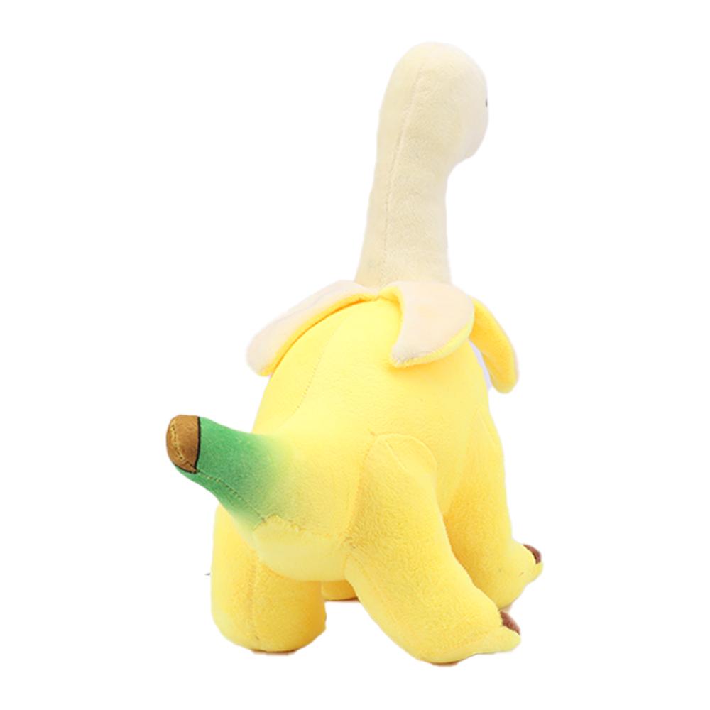 28cm Cute Peeled Banana Brontosaurus Plush Toy Soft Stuffed Dragon Animal Peeled Banana Brontosaurus Toy for Kids Birthday Gift
