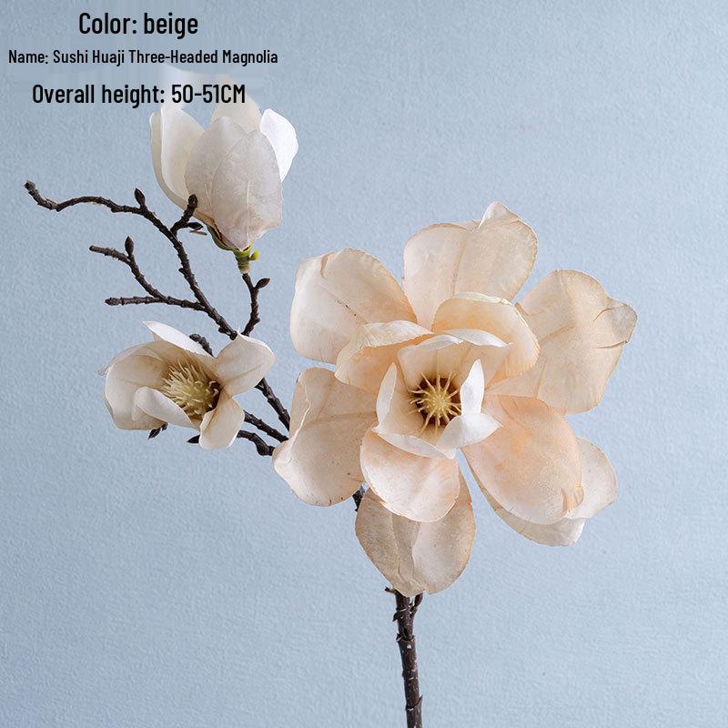 Three-Headed Magnolia Artificial Flower for Wedding Decor (CL22001)