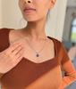 Collana elegante in lapislazzuli naturale oro 14K collana a strati a forma di cuscino per donna blu Cristallo curativo gioielli per ufficio e uso quotidiano