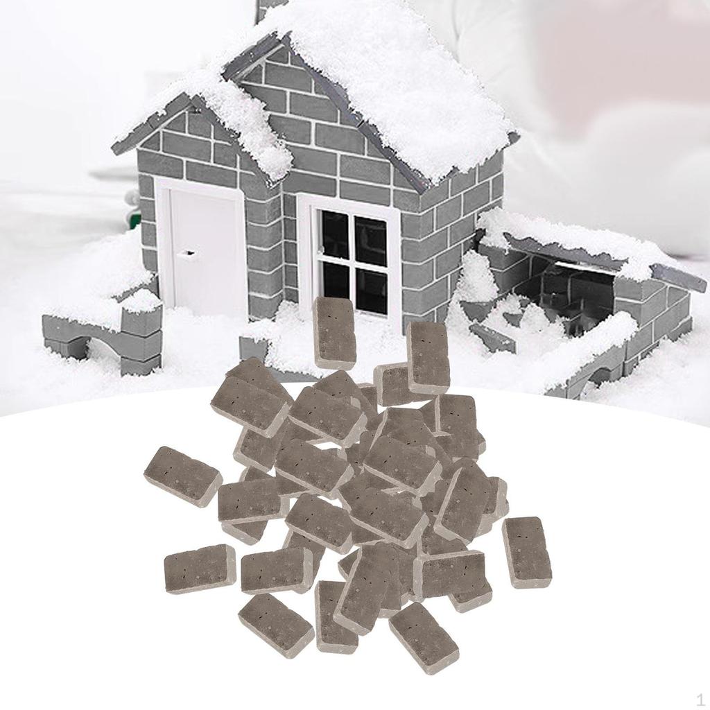 50 Pieces 1/16 Miniature Lifelike Brick Mini Artificial for Dollhouse