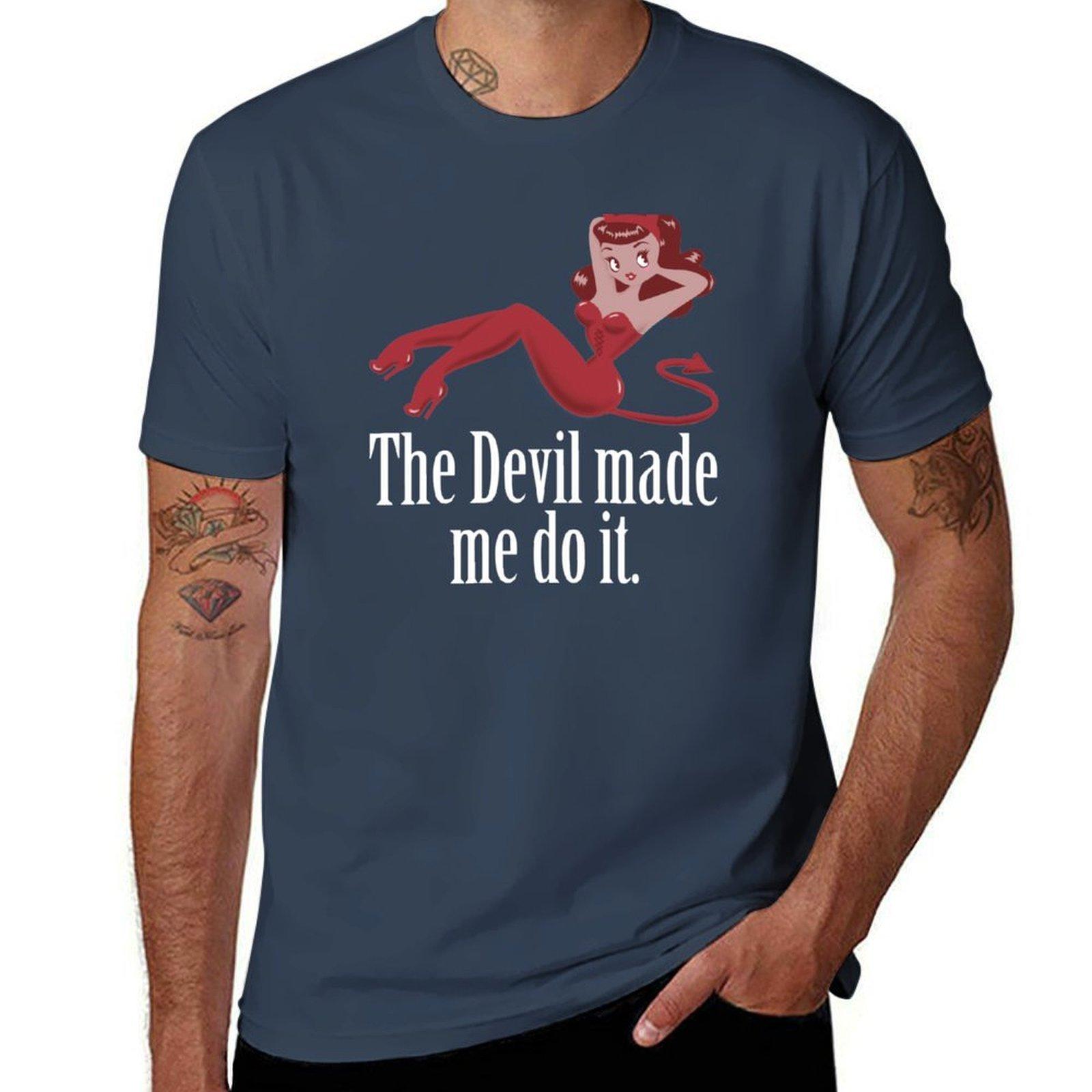 The Devil Made Me Do It Tshirt Christmas Theme Tee Top S