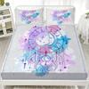 3D Prostěradlo s gumou Vzory malované fantazií Tištěné prostěradlo s gumou a povlak na polštář Sada ložního prádla Měkká prodyšná sada ložního prádla
