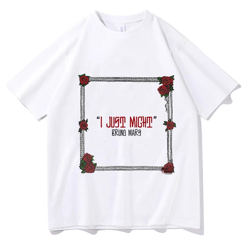 

Bruno Mars I Just Might Tour 2026 T-shirt THE ROMANTIC Tshirts Cotton Short Sleeve Loose Women Aesthetic Soft T Shirt Streetwear S чёрный