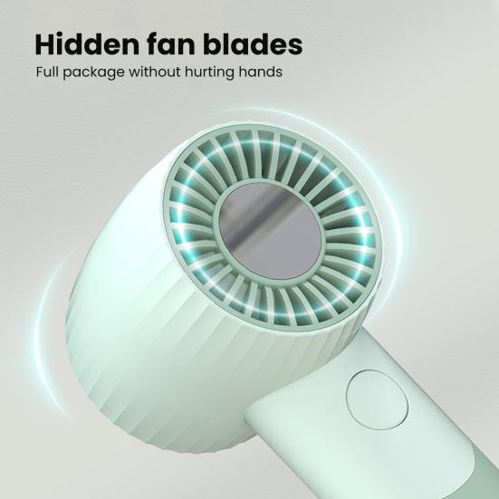 Handheld Fan Wind-Concentrating Turbine Blade Design Adjustable 3-Speed Cooling Fan Portable Lightweight Desktop Fan with Phone Stand Base