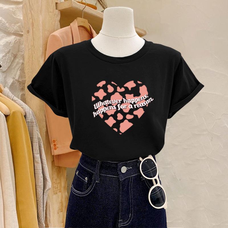 

2025 New Women s Shoulder Cotton Short Sleeve T-Shirt Fashion Versatile Foreign Style White Crew Neck Top Summer 3XL