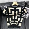 Men's Geometric Pattern Slim Fit Short-Sleeve Knitted T-Shirt