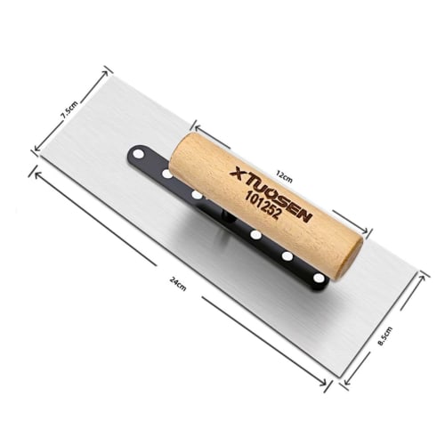 Plastering Trowel, Stainless Steel Square Trowel, 0.66mm Thickness, 240mm, Brick Trowel, Construction Trowel, Square Plastering (Silver)