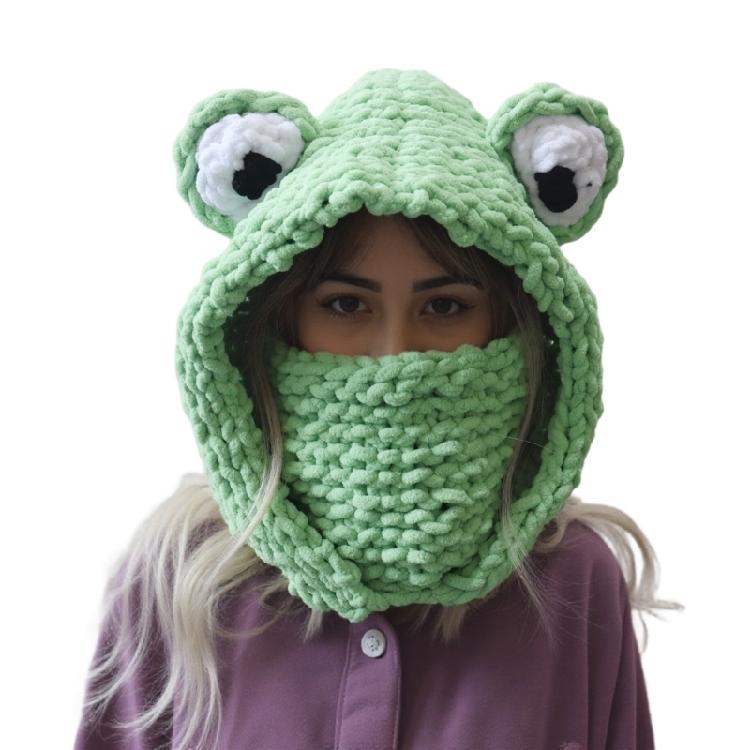 

Unique Toads Design Knit Balaclava Cap Unisex Winter Headwear Soft Polyester Material For Outdoor Sports Snow Activities светло-зеленый