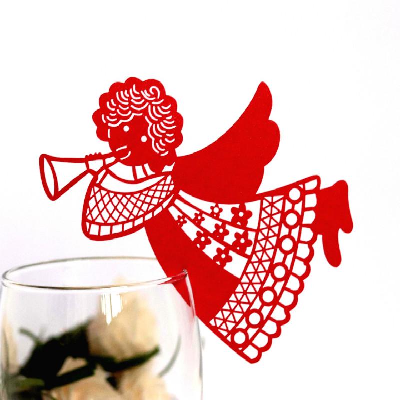 50 Stück / Los Rotweinglas Karte Mädchen Hohl Hochzeit Tischkarte Engelform Vogel Schmetterling Pupille Elegantes Design