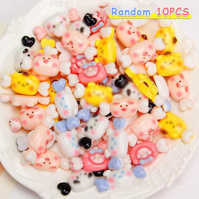 10Pcs Colorful Flower Flatback Resin Cabochons Flower Cabochon Beads For Diy Crafts Jewelry Making Decoration Accessories